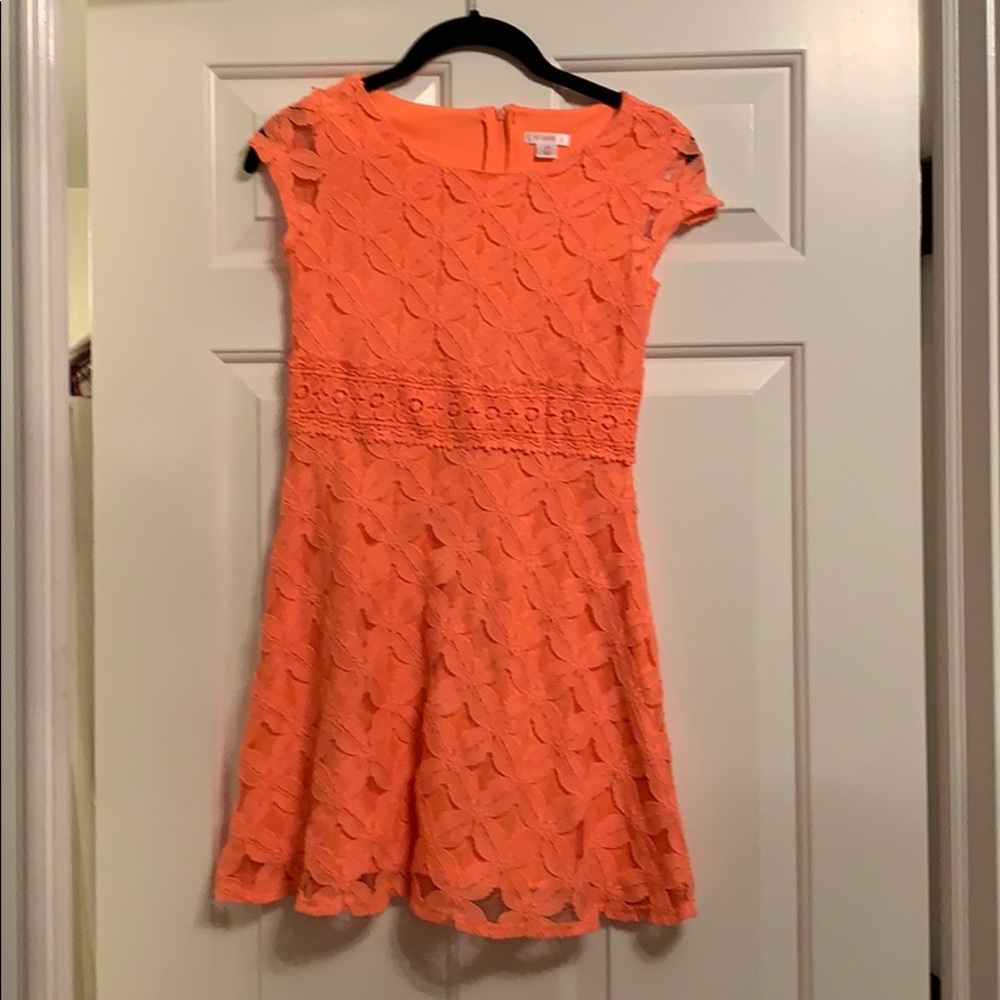 Adorable coral color girls dress